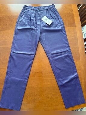 Women’s Purple ‘Leather by Toby’ Pants